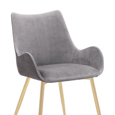 Avery Fabric/Metal Dining Room Chair Gray - Armen Living - Image 5