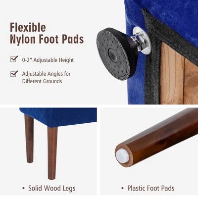 Costway Modern Berber Fleece Single Sofa Chair W/ Ottoman & Waist Pillow RedBlueBlackGreenOrange - Image 6