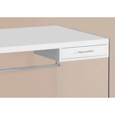 Tempered Glass Computer Desk - Glossy White - EveryRoom - Image 2