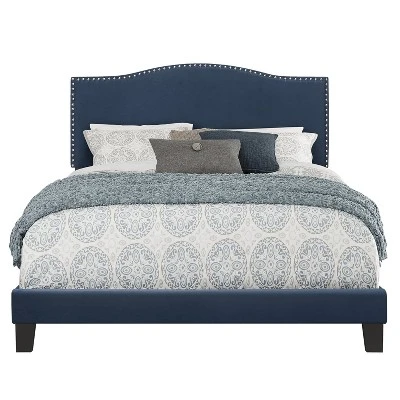Queen Kiley Velvet Upholstered Bed Blue - Hillsdale Furniture - Image 4