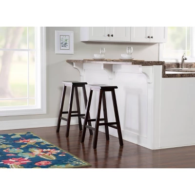 30" Saddle Barstool Wood Brown - Linon - Image 7