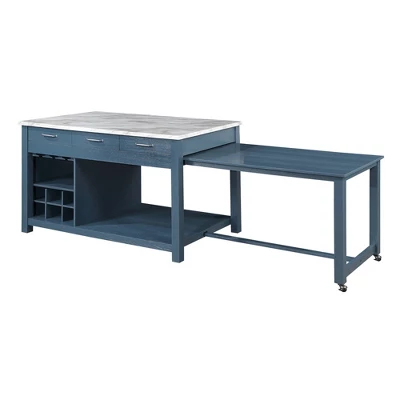 Fredricke Extendable Kitchen Island With Faux Marble - HOMES: Inside + Out - Image 5