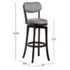 31" Sloan Swivel Barstool Black/Gray - Hillsdale Furniture