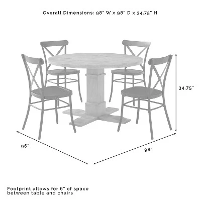 5pc Joanna Round Dining Set With 4 Camille Chairs Matte Black - Crosley - Image 7
