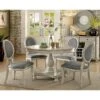 5pc Gordon Transitional Round Dining Set Antique White/Gray - HOMES: Inside + Out