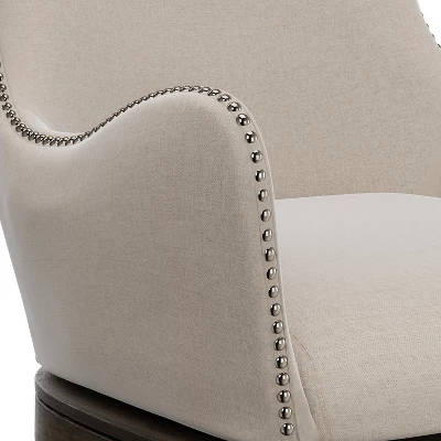 25.75" Caydena Memory Return Swivel Wood Counter Height Barstool Rustic Gray/Cream Fabric - Hillsdale Furniture - Image 9