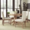 Set Of 5 Michael 42" Round Dining Table With Upholstered Chairs White Wash - Home Styles