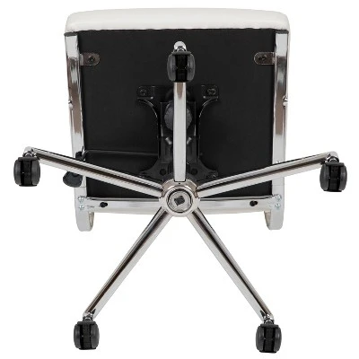 Merrick Lane Ergonomic Swivel Office Chair Ribbed Back And Seat Mid-Back Armless Computer Desk Chair With Metal Base - Image 2