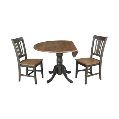 42" Mase Dual Drop Leaf Table With 2 San Remo Side Chairs - International Concepts - Image 2