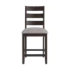 Set Of 2 24" Beacon Ladderback Cushion Seat Counter Height Barstools - Black/Walnut - Intercon