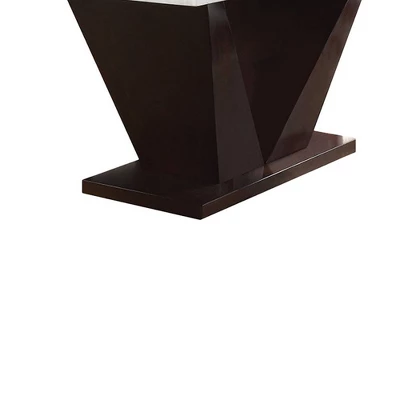 64" Forbes Dining Table White Marble Top/Walnut - Acme Furniture - Image 4