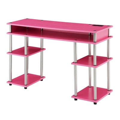 Designs2Go No Tools Student Desk With Charging Station And Shelves - Breighton Home - Image 13