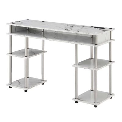 Designs2Go No Tools Student Desk With Charging Station And Shelves - Breighton Home - Image 14