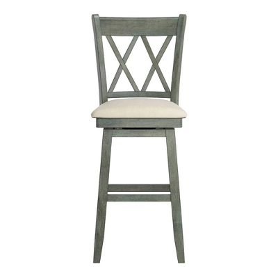 29" South Hill Double X Back Wood Swivel Height Barstool - Inspire Q