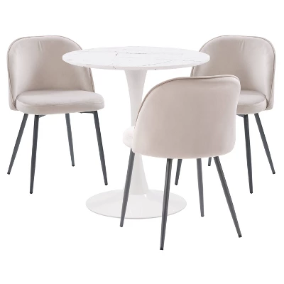Ivo Pedestal Bistro Dining Set With Chairs - CorLiving - Image 9