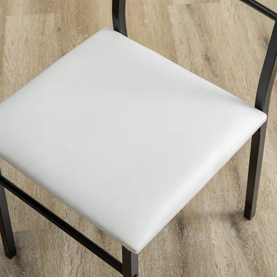 HOMCOM Kitchen Table And Chairs For 4, Modern Dining Table Set With Padded Sponge Cushion Chairs And Marble Textures Dining Table, Light Gray, Black - Image 5