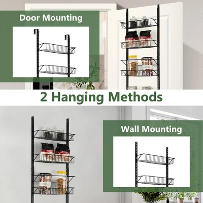 Costway Over The Door Pantry Organizer Wall Mounted Spice Rack W/ 6 Adjustable Shelves - Image 6