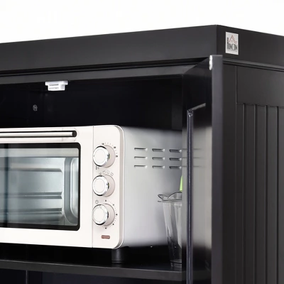 HOMCOM 72" Traditional Freestanding Kitchen Pantry Cabinet Cupboard With Doors And 3 Adjustable Shelves, Black - Image 5