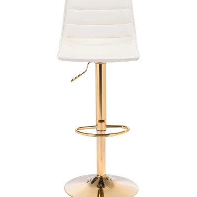 Pierce Barstool White/Gold - ZM Home - Image 2