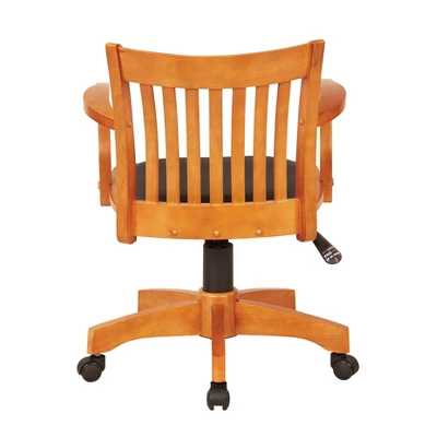 Deluxe Wood Banker's Chair Padded Seat With Base Fruitwood - OSP Home Furnishings - Image 4