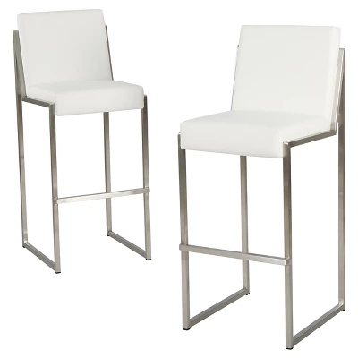 Set Of 2 29.50" Vasilus Bonded Leather Barstool - Christopher Knight Home - Image 5