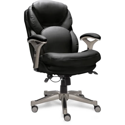 Back N Motion Health & Wellness Managers Chair Black Leather - Serta - Image 2