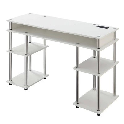 Designs2Go No Tools Student Desk With Charging Station And Shelves - Breighton Home - Image 9