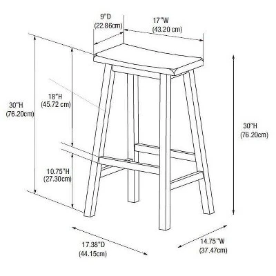 30" Saddle Barstool Wood Brown - Linon - Image 8