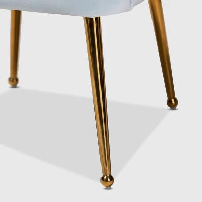 Cinzia Velvet Upholstered Seashell Shaped Accent Chair - Baxton Studio - Image 5