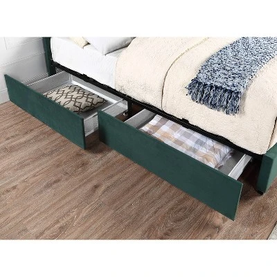 Hargerre Mid-Century Upholstered Bed With 4 Side Drawers - HOMES: Inside + Out - Image 2