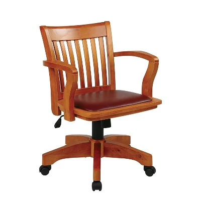 Deluxe Wood Banker's Chair Padded Seat With Base Fruitwood - OSP Home Furnishings - Image 7
