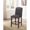 Carteret Gray Leather Counter Stool In Espresso - Comfort Pointe