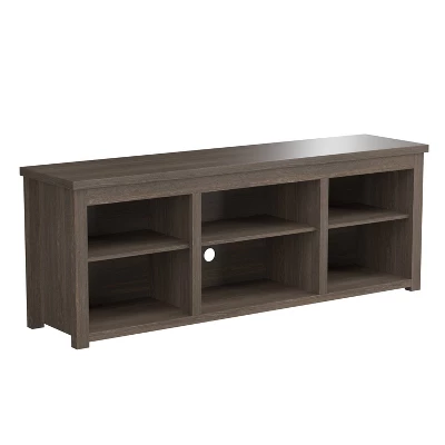 6 Cubby TV Stand For TVs Up To 80" Espresso - Merrick Lane - Image 2