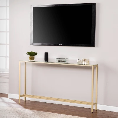 Dillard Narrow Long Console Table Deep Gold - Aiden Lane - Image 3