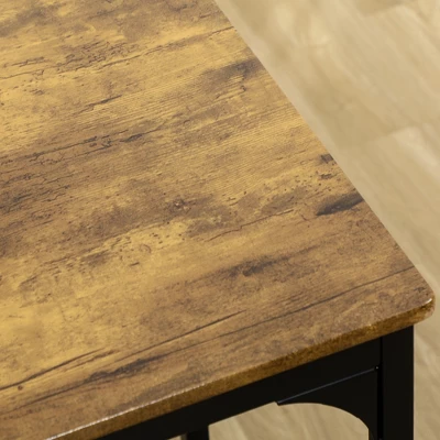 HOMCOM 5-Piece Counter Height Bar Table And Chairs Set, Rustic Bar Table With Stools, Kitchen Table 4 Chair Bar Table With Wooden Top - Image 5