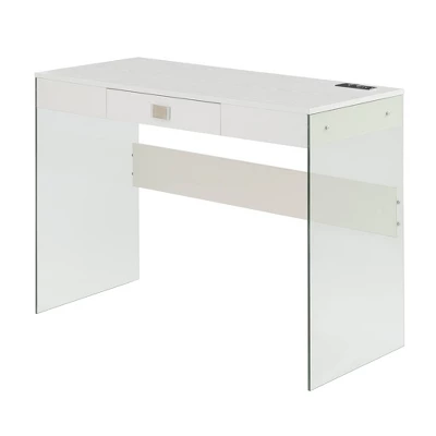 42" SoHo Glass Desk With Charging Station - Breighton Home - Image 6