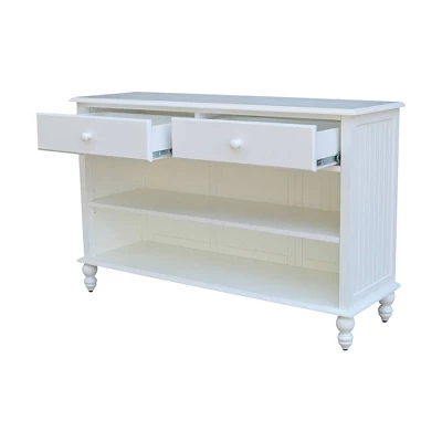 Cottage Collection Hand Rubbed Console Table With Storage Beach White - International Concepts - Image 5