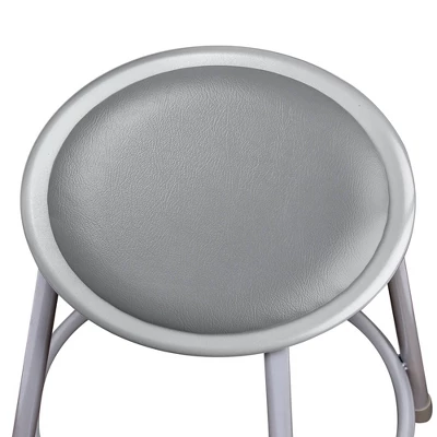 2pk 24" Adjustable Heavy Duty Vinyl Padded Steel Barstool With Backrest Gray - Hampden Furnishings - Image 4