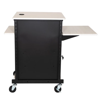 Jumbo Presentation Lecture Podium Cart Ivory Woodgrain/Black - Hampden Furnishings - Image 2