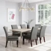 Set Of 2 Cale Upholstered Dining Chairs Gray Linen With Dark Base - Room & Joy