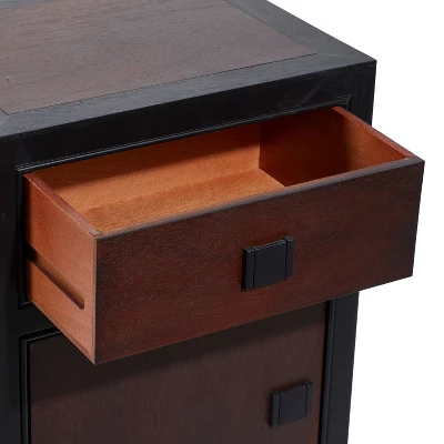 Contemporary Small Wood Cabinet Dark Brown - Olivia & May - Image 3
