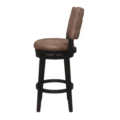 30" Kaede Wood And Upholstered Swivel Barstool Black/Chestnut - Hillsdale Furniture - Image 6
