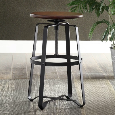 Smythson Adjustable Counter Height Barstool Chestnut/Black - Carolina Chair & Table - Image 2