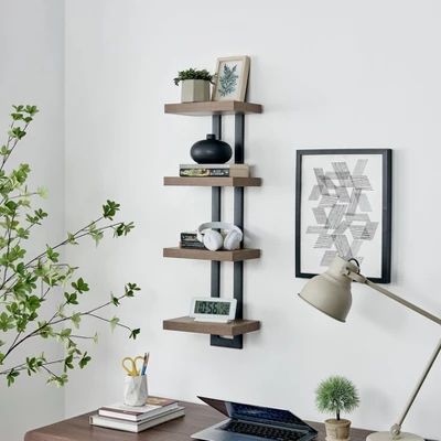 36" X 11" 4 Tier Ladder Bracket Floating Wall Shelf Unit - Danya B. - Image 6