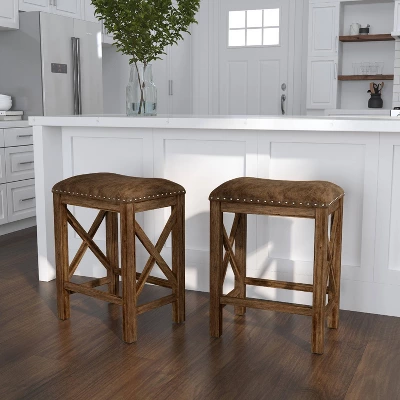 Set Of 2 Willow Bend Counter Height Barstool Walnut/Brown- Hillsdale Furniture