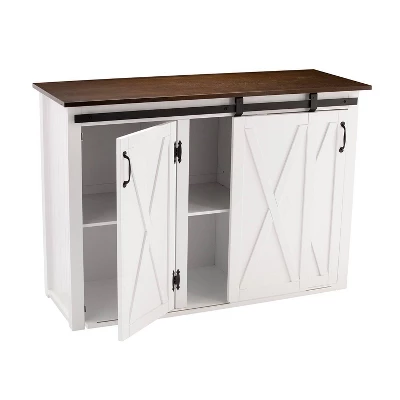 Lashire Barn Door Kitchen Island White - Aiden Lane - Image 7