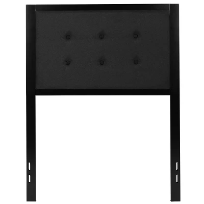Flash Furniture Bristol Metal Tufted Upholstered Twin Size Headboard In Black Fabric - Image 6