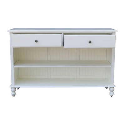 Cottage Collection Hand Rubbed Console Table With Storage Beach White - International Concepts - Image 6