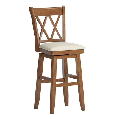 29" South Hill Double X Back Wood Swivel Height Barstool - Inspire Q - Image 8