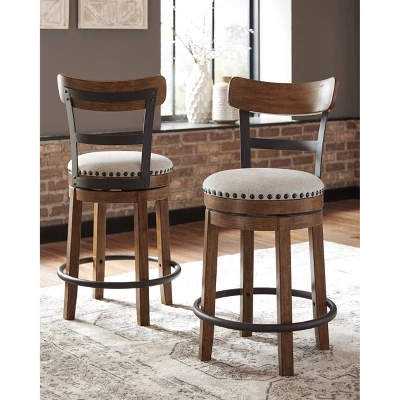 Valebeck Upholstered Swivel Counter Height Barstool - Signature Design By Ashley